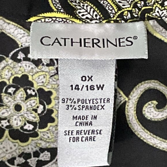 Catherines Top‎ Women 16 W Button Up Floral Short Sleeves V-Neck Casual Travel - Picture 3 of 11